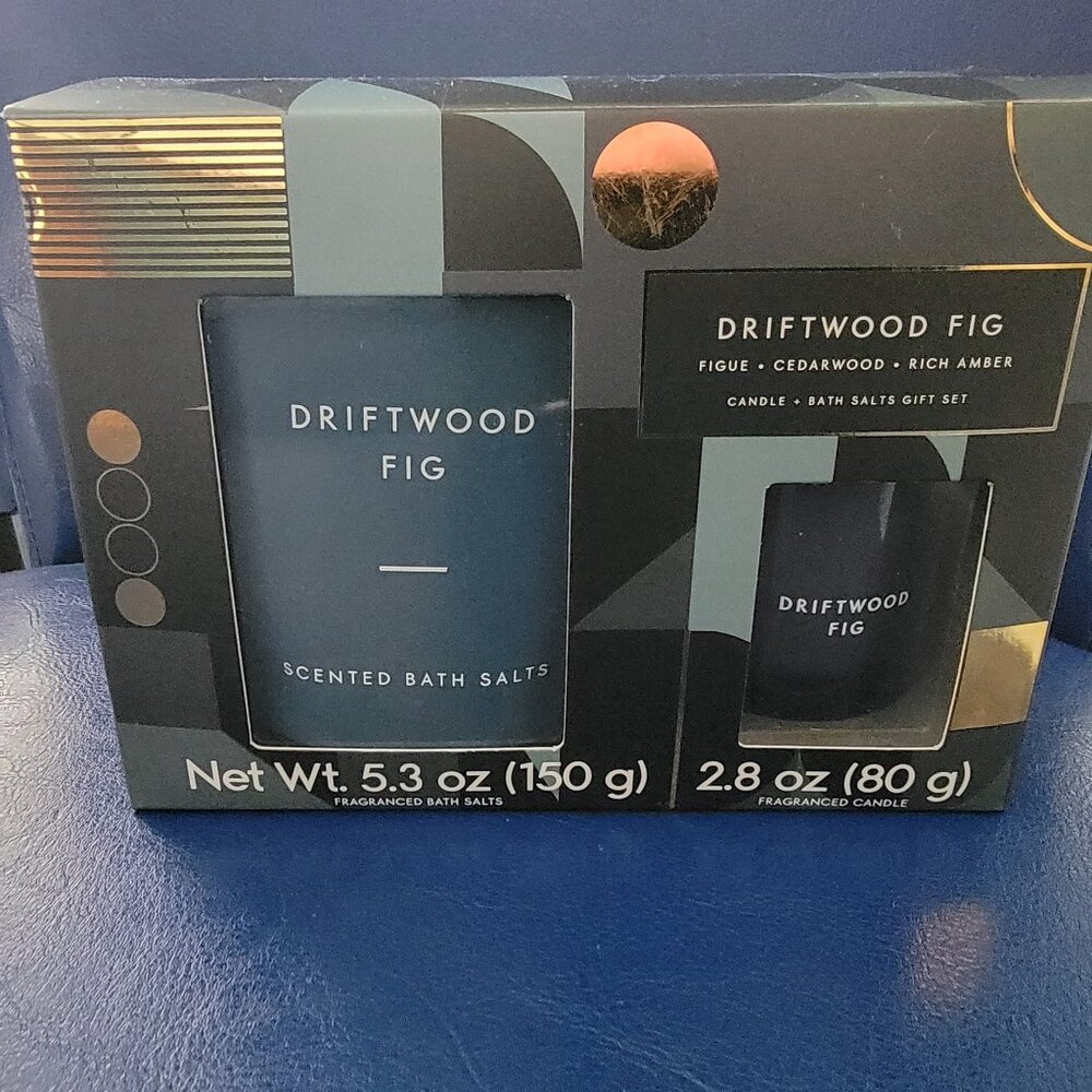 Landon Tyler Driftwood Fig Candle & Bath Salt Gift Set